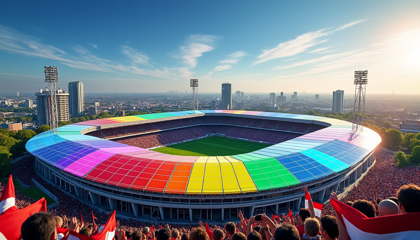 découvrez comment le club de sankt pauli en allemagne innove en équipant son stade de panneaux solaires aux teintes arc-en-ciel, alliant sport et engagement écologique dans une démarche unique et colorée.