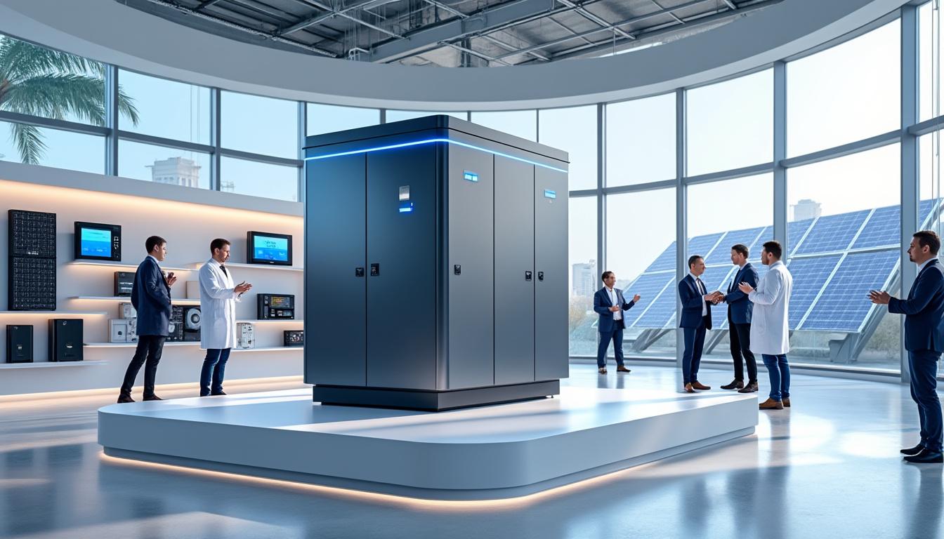 découvrez la nouvelle batterie armoire de 520 kwh, présentée par un fabricant de panneaux solaires reconnu. cette solution innovante garantit une efficacité énergétique optimale pour un stockage d'énergie durable, idéale pour les entreprises et les particuliers soucieux de l'environnement. améliorez votre autonomie énergétique avec cette technologie de pointe.