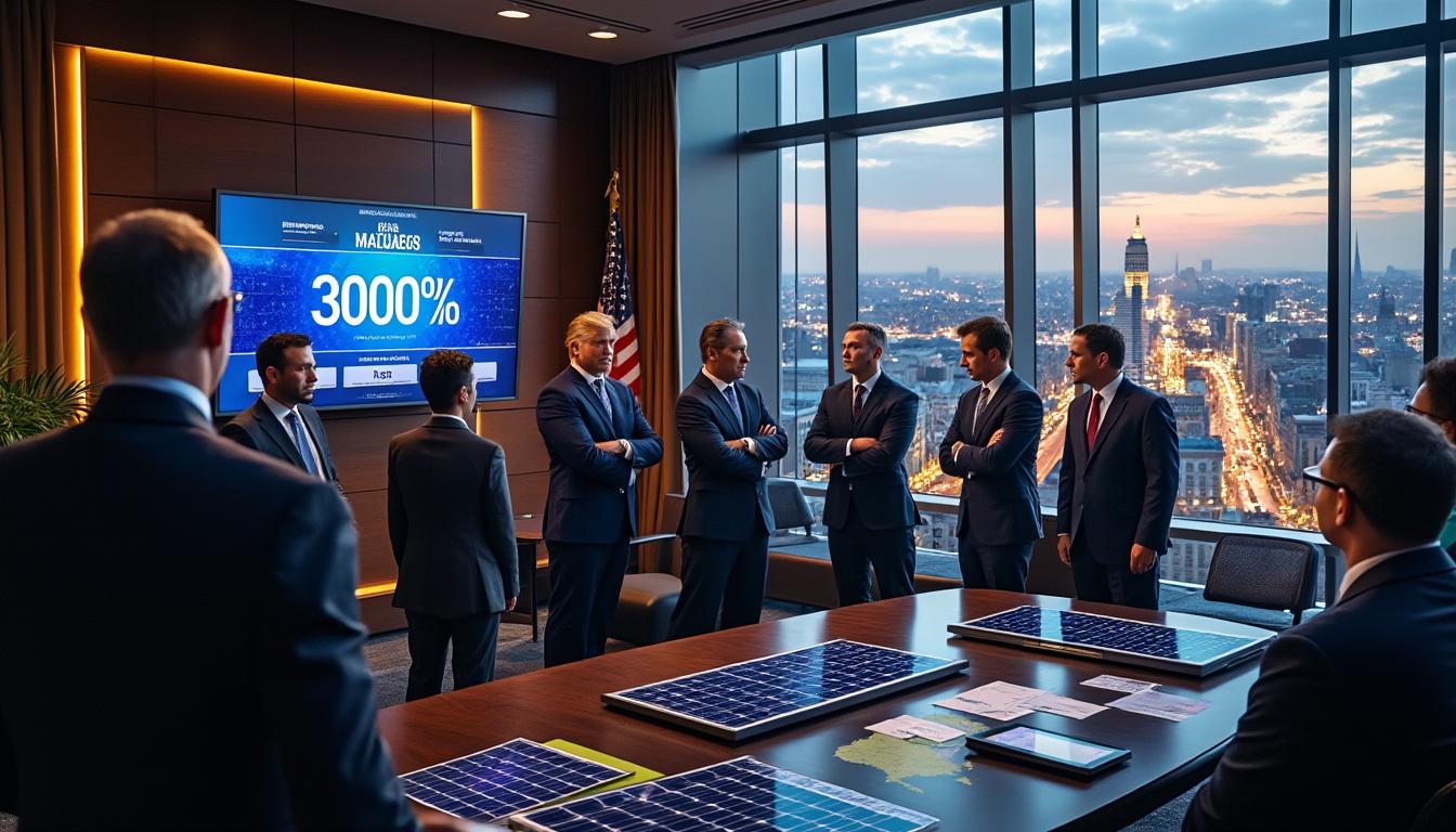 washington envisage d'imposer des droits de douane exorbitants de 3000% sur les panneaux solaires en provenance d'asie du sud-est, une mesure qui pourrait bouleverser le marché de l'énergie renouvelable et susciter des tensions commerciales.