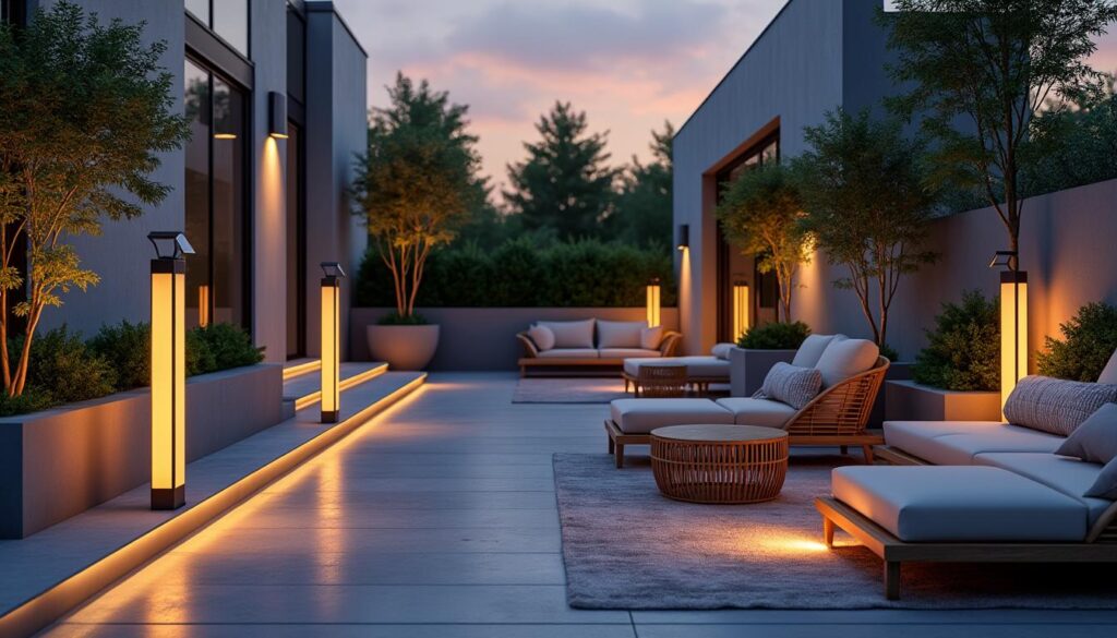 découvrez notre gamme d'éclairage solaire design pour terrasse moderne, alliant esthétisme et économie d'énergie pour sublimer votre extérieur tout en respectant l'environnement.